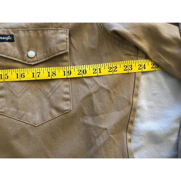 Wrangler Distressed Pearl Snap Brushpopper Heavy Duty Canvas Grunge Size L Tall - Picture 13 of 16